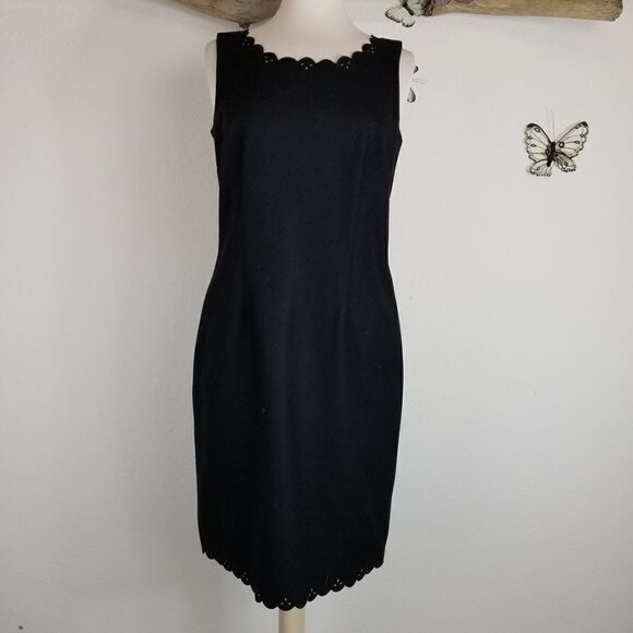 Ann Taylor black wool cashmere blend shift dress - Picture 3 of 8